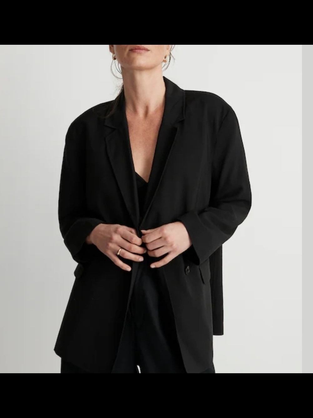 Madewell The Relaxed Blazer in Softdrape in true black Size M